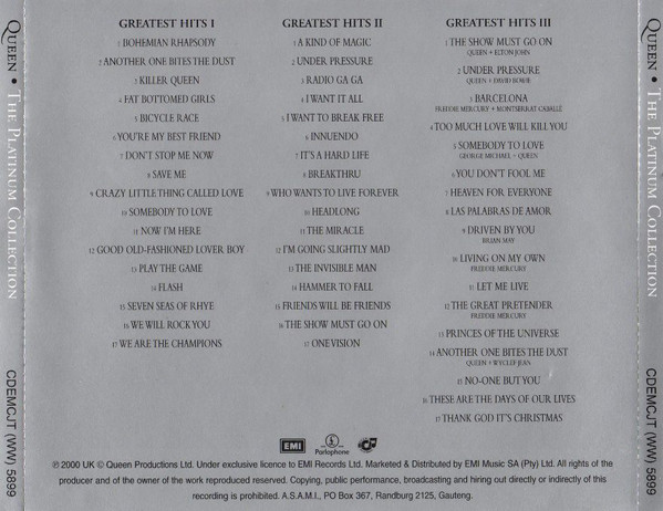 Queen  Greatest Hits I II & III : Back